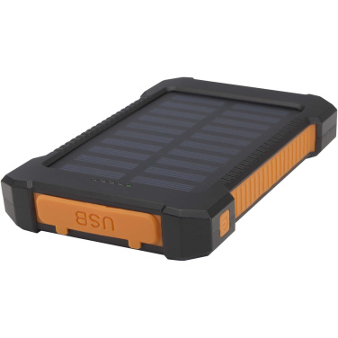 Logo trade promotional items picture of: Altair 5000 mAh 10W recycled plastic rugged solar power bank with built-in torch