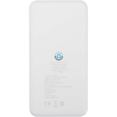 Logo trade corporate gift photo of: Intan 10.000 mAh 10W recycled plastic power bank