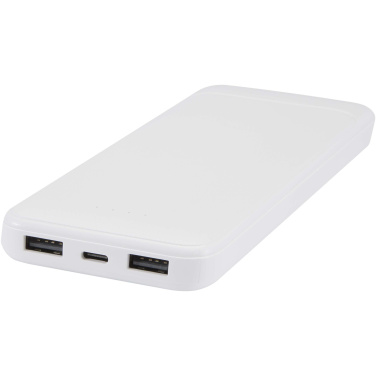 Logotrade promotional item picture of: Adhil 10.000 mAh 10W recycled plastic power bank with 2 built-in cables