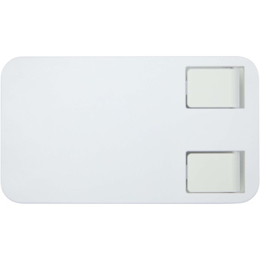 Logotrade promotional gift picture of: Alhena recycled plastic foldeable phone holder with metal desk stand