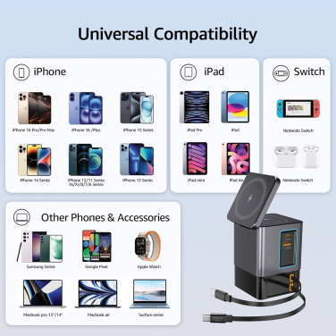 Logotrade promotional giveaway image of: Urban Vitamin Sacramento 105W GAN charger+retractable cables