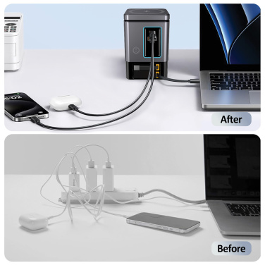 Logo trade corporate gifts picture of: Urban Vitamin Sacramento 105W GAN charger+retractable cables