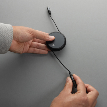 Logotrade corporate gift image of: Terra RCS recycled aluminium retractable 240W 2-in-1 cable