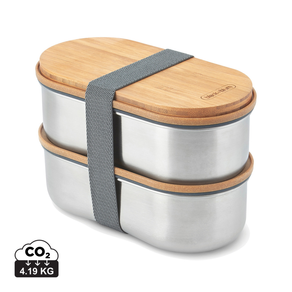 Logotrade promotional merchandise photo of: Black+Blum Stainless Steel Double Bento Box