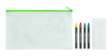 Logo trade corporate gifts image of: Pencil case with 4 crayons