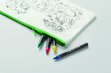 Logo trade advertising products picture of: Pencil case with 4 crayons