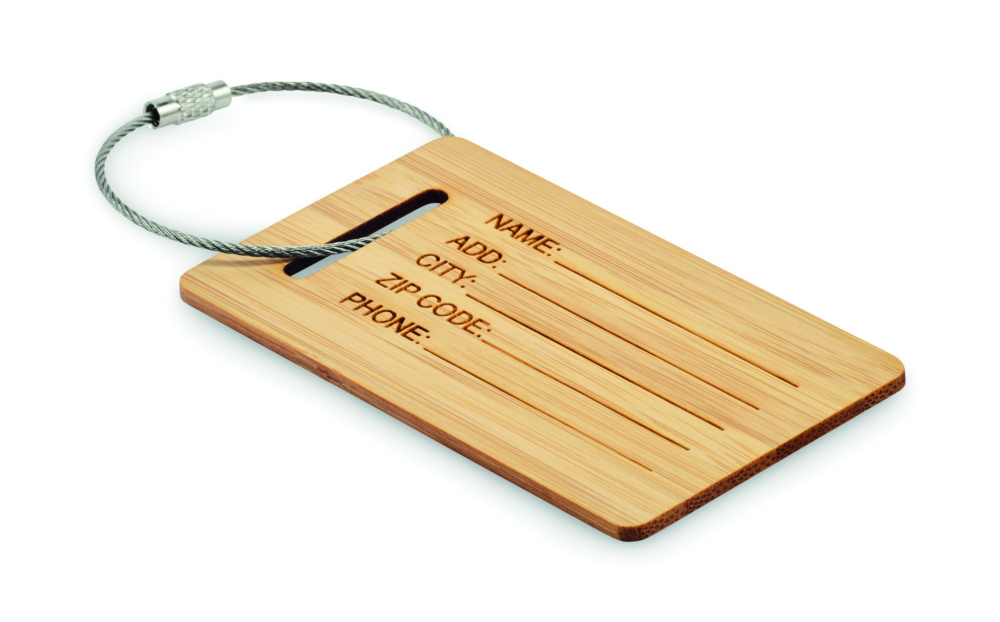 Logo trade promotional gifts picture of: Bamboo luggage tag