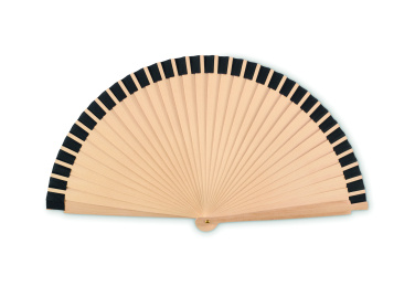 Logo trade business gifts image of: Wooden hand fan
