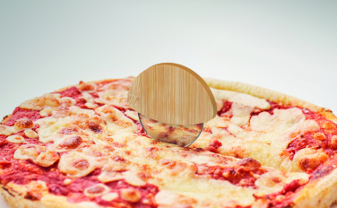 Logotrade promotional merchandise photo of: Round bamboo pizza cutter