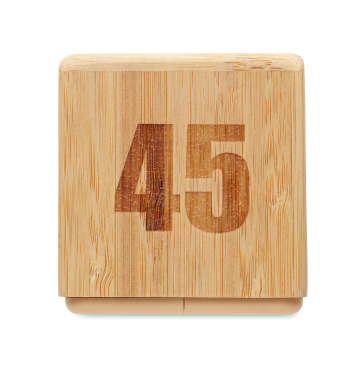 Logotrade promotional products photo of: Bamboo twist snooze timer