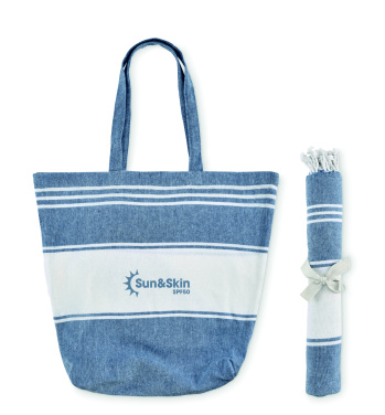 Logo trade promotional merchandise picture of: Beach bag with hammam towel