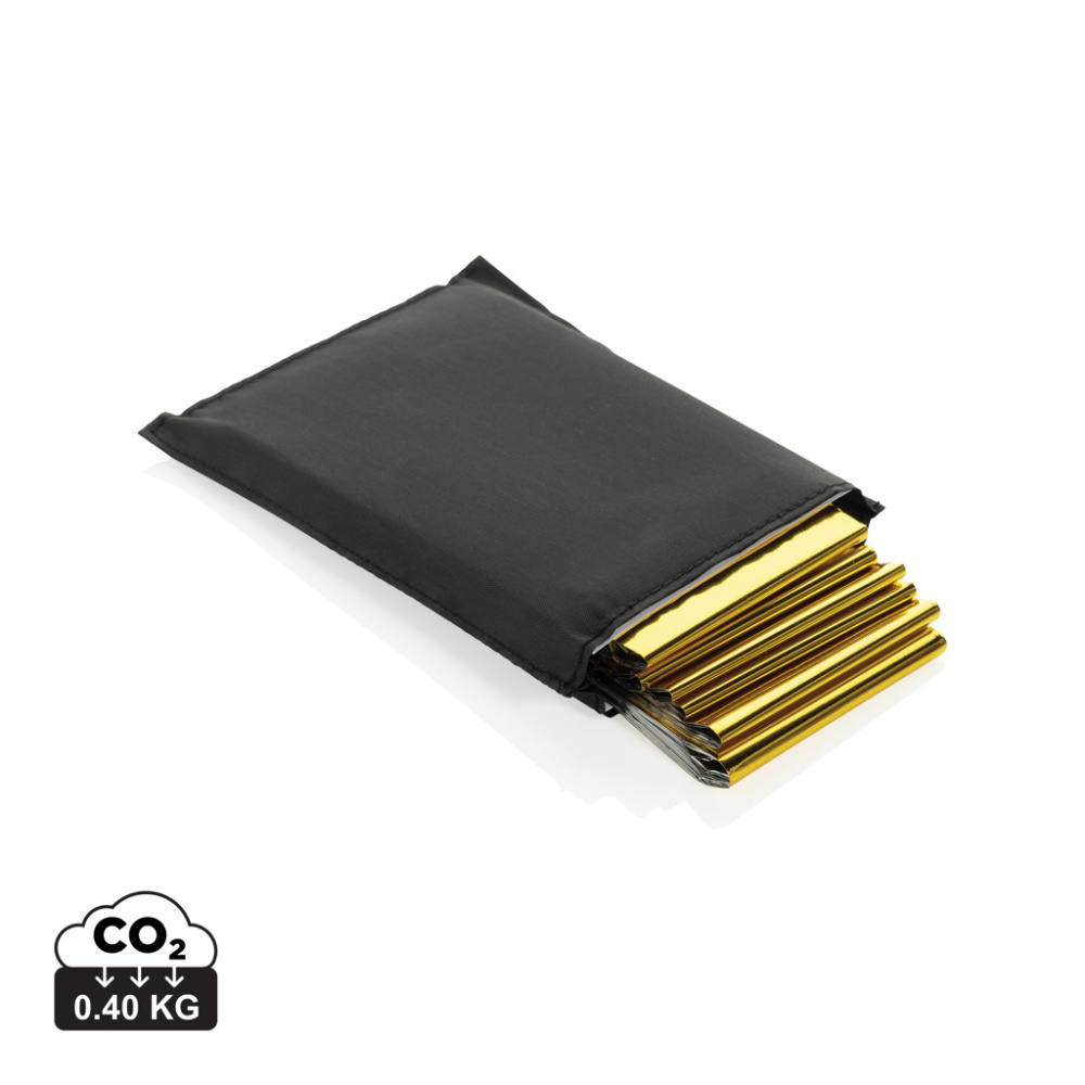 Logotrade business gift image of: Solra emergency blanket in RCS recycled RPET pouch