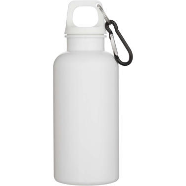 Logotrade promotional product image of: Oregon 400 ml solid colour RCS recycled plastic water bottle with carabiner