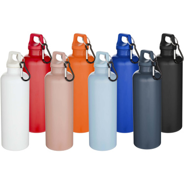 Logotrade promotional giveaway image of: Oregon 750 ml solid colour RCS recycled plastic water bottle with carabiner