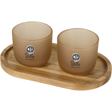 Logotrade promotional merchandise image of: Male wooden serving tray and glass cups set