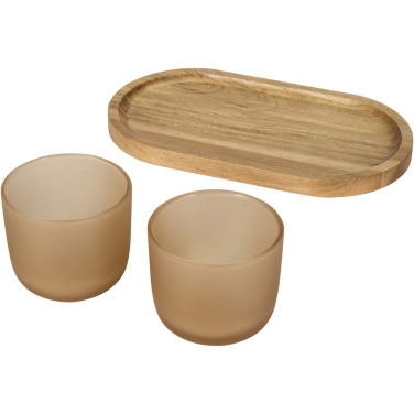 Logotrade promotional merchandise image of: Male wooden serving tray and glass cups set