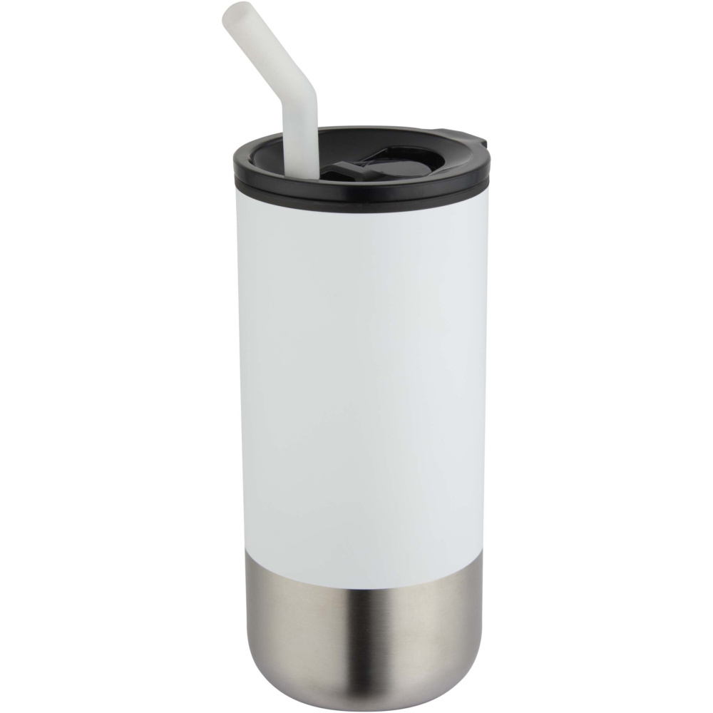 Logo trade advertising products picture of: Grayson 480 ml RCS recycled insulated tumbler with straw