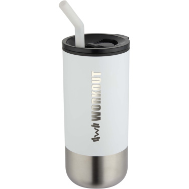 Logo trade promotional gifts picture of: Grayson 480 ml RCS recycled insulated tumbler with straw