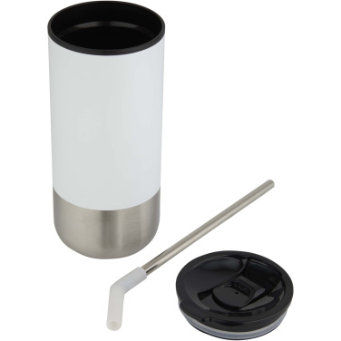 Logo trade corporate gifts picture of: Grayson 480 ml RCS recycled insulated tumbler with straw