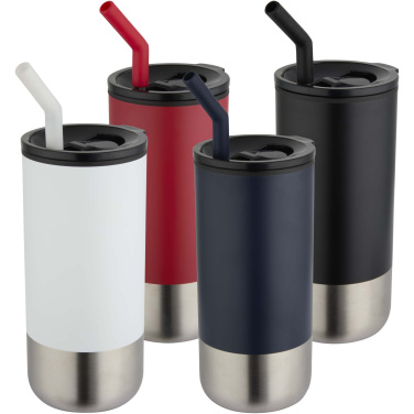 Logo trade promotional giveaways image of: Grayson 480 ml RCS recycled insulated tumbler with straw