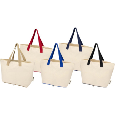 Logo trade promotional gifts image of: Sierra 140 g/m² GRS recycled foldable cotton tote bag 7L