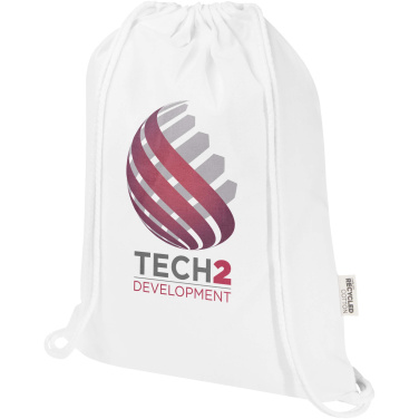 Logo trade promotional merchandise image of: Peru Blend 180 g/m² GRS recycled drawstring bag 5L