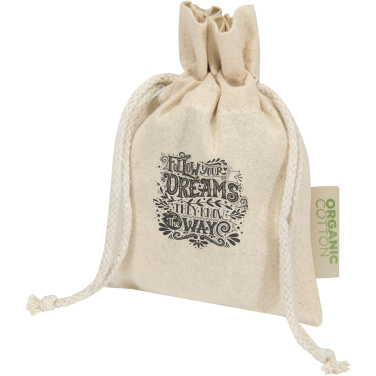 Logo trade promotional items image of: Odisha 140 g/m² OCS organic gift bag - 15 x 10 cm