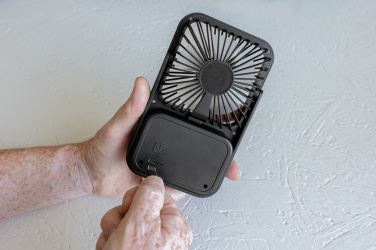 Logo trade advertising product photo of: Aervina RCS recycled plastic re-chargeable desk fan