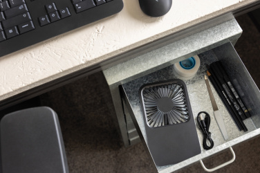 Logotrade promotional giveaway picture of: Aervina RCS recycled plastic re-chargeable desk fan