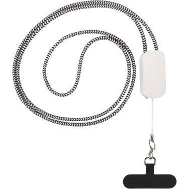 Logo trade business gift photo of: Anser recycled plastic smartphone lanyard with 27W 5-in-1 built-in cable