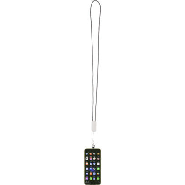 Logo trade business gift photo of: Anser recycled plastic smartphone lanyard with 27W 5-in-1 built-in cable