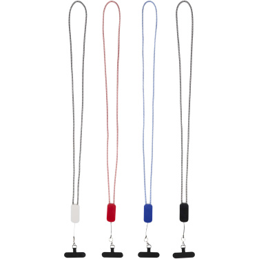 Logo trade corporate gifts picture of: Anser recycled plastic smartphone lanyard with 27W 5-in-1 built-in cable