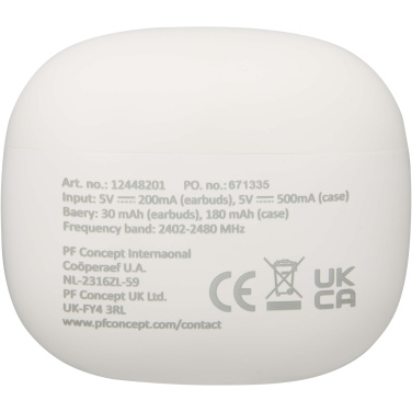 Logo trade promotional merchandise image of: Alterf recycled plastic True Wireless Bluetooth® headset with silicone eartips