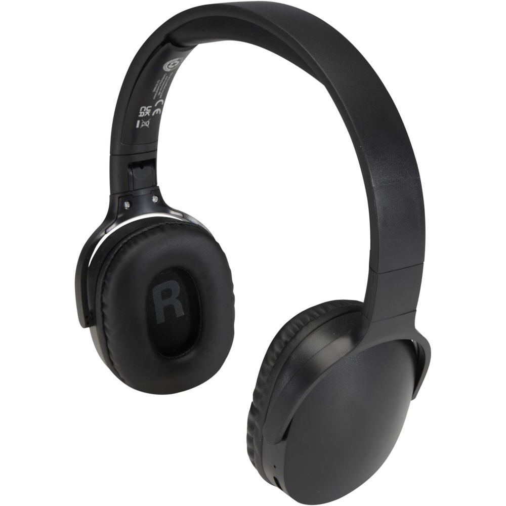Logo trade business gift photo of: Ancha recycled plastic over-ear wireless Bluetooth® headset