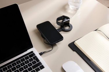 Logo trade promotional products picture of: VINGA Baltimore RCS 2-in-1 Wireless 15W Travel Charger