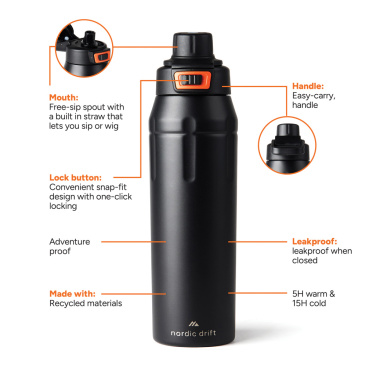Logo trade corporate gifts image of: Nordic Drift Trail RCS Insulated Lockable Sports Bottle