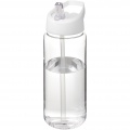 H2O Active® Octave Tritan™ 600 ml tilakaanega spordipudel, Läbipaistev läbipaistev / valge