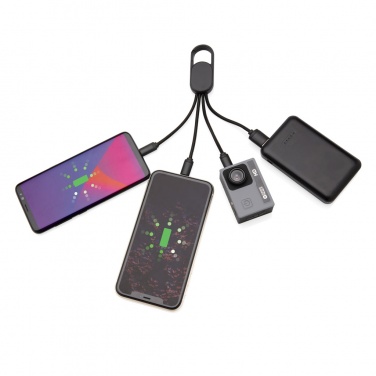 Logotrade meened pilt: 4-ühes laadimiskaabel karabiiniga