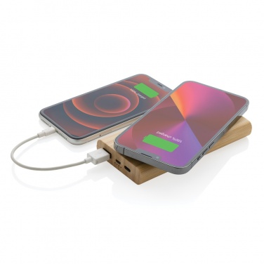 Logo trade ärikingid foto: Bambusest 8000 mAh 5W juhtmevaba akupank