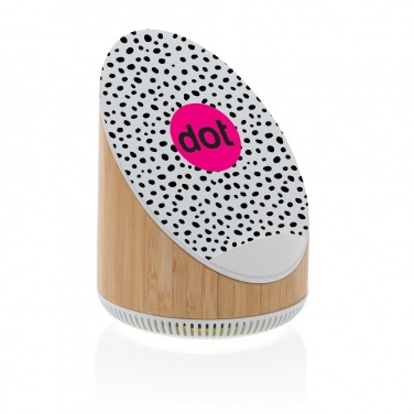 Logotrade reklaamtooted pilt: Ovate bambusest 5W kõlar koos 15W juhtmevaba laadijaga