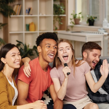 Logo trade reklaamkingi pilt: Singvibe RCS taaskasutatud plastikust karaokekomplekt topeltmikrofoniga