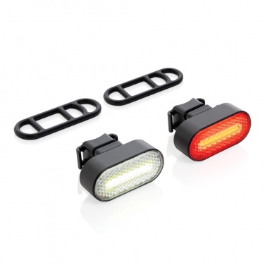 Logotrade firmakingitused pilt: Lumino RCS taaskasutatud plastikust USB-taaslaetav rattatulede komplekt