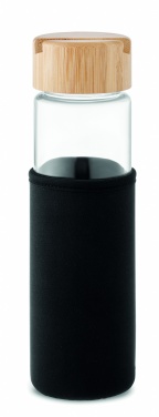 Logo trade meened foto: Klaaspudeli bambusest kaas 600ml