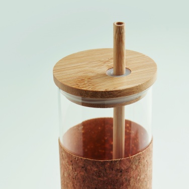 Logotrade firmakingituse foto: Korgist ümbrise ja bambusest kaanega joogitops, 450 ml