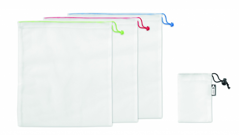 Logotrade ärikingituse foto: Komplektis 3 RPET võrgust toidukotti