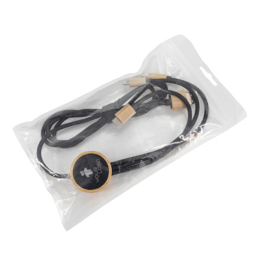 Logo trade ärikingituse pilt: Kolm-ühes kaabel valgustatud logoga puidust korpuses, LH-ZMU06