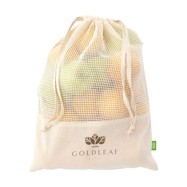 Logo trade reklaamkingitused foto: Natura Organic GOTS võrgust puuviljakott (120 g/m²)