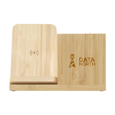 Logo trade reklaamkingi pilt: Bamboo Boss 15W laadija/pliiatsihoidja