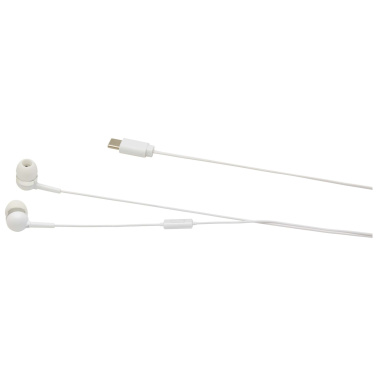 Logo trade reklaamkingid foto: Baekdu juhtmega Type-C peakomplekt koos taaskasutatud plastikust hoiukarbiga