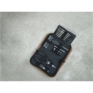 Logo trade mainoslahjat ja liikelahjat kuva: Spike 24-osainen RCS-kierrätetystä muovista valmistettu työkalusarja korkkipussilla